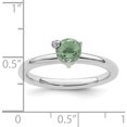 thumbnail image 3 of Sterling Silver Rhodium-Plated Polished Green Quartz & White Topaz Ring (Size 7) Made In Thailand qr7421ag-7, 3 of 5