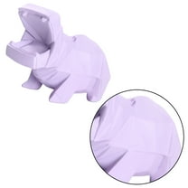 HOOWIFFY House Hippo Figurine Desktop Ornament Resin 1Pack Purple