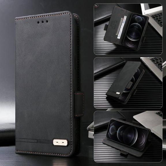 For Samsung Galaxy Z Fold 6 Wallet Case with RFID Blocking Credit Card Holder, PU Leather Folio Flip Kickstand Protective Shockproof Cover Women Men for Samsung Galaxy Z Fold 6 Phone case,Black