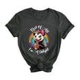 thumbnail image 1 of YDLCAFD Chemises à Manches Courtes pour Femmes Noir Mode Femmes Drôle Mignon Imprimé Décontracté Col Rond T-Shirt Manches Courtes Hauts, 1 of 4