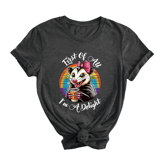 YDLCAFD Chemises à Manches Courtes pour Femmes Noir Mode Femmes Drôle Mignon Imprimé Décontracté Col Rond T-Shirt Manches Courtes Hauts