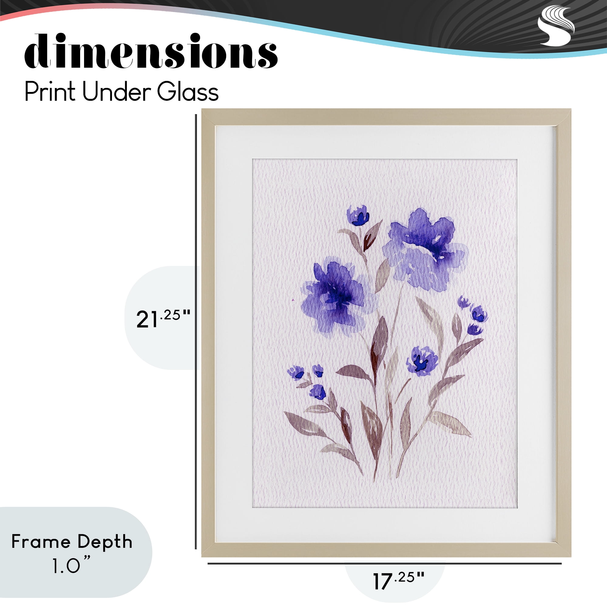 Stupell Industries Blooming Purple Flowers Birch Framed Print Under Glass, design by Leah Noel Art