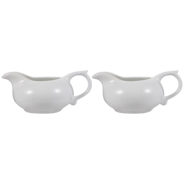 HLONK 2Pcs Sauce Container Sauce Boat Coffee Ceramic Sauce Cup Ceramic Gravy Boat Gravy Container