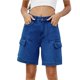 thumbnail image 1 of Las mujeres Y2K cintura alta 6 bolsillos pantalones cortos verano Jorts Casual lavado herramientas pantalones vaqueros pantalones cortos, 1 of 7