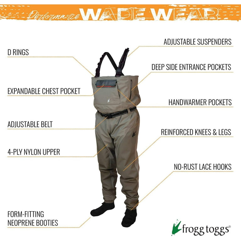 Frogg Toggs Men's Anura II Stockingfoot Chest Wader 2XL (Shoe Size 12-15) 
