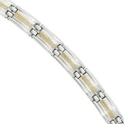 PRECIOUS ACCENTS Stainless Steel Polished 14kt Gold Link Bracelet