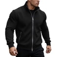 thumbnail image 3 of Vetsdori Mens Outdoor T-Shirts Winter Jacket Zipper Long Sleeve Plain Casual Fashion Stylish Tops for Men Stand-up collar, 3 of 9