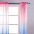 thumbnail image 3 of Blush Pink and Blue Curtains for Girls Bedroom 2 Panels Set Window Treatments Voile Sheer Window Coverings Ombre Rainbow Colorful Kids Curtains for Teen Girls Room Decor Kids Nursery Kitchen Bathroom, 3 of 3