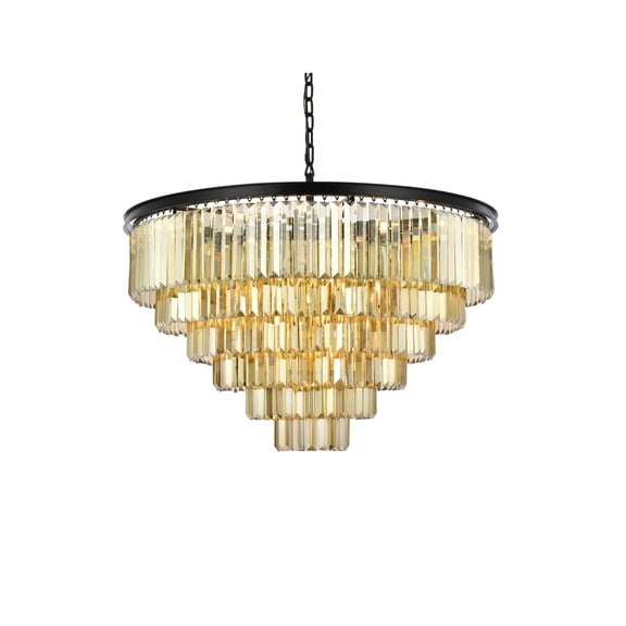 Urban Classic Sydney 33-Light Metal Royal Cut Chandelier in Matte Black