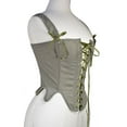 thumbnail image 5 of UAYOTSE Womens Overbust Corset Tie Front Lace-up Back Bustier Shapewear Top,Green L, 5 of 9