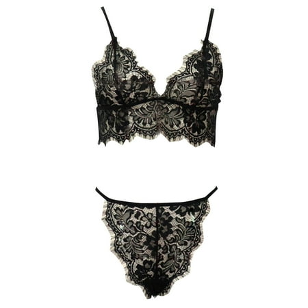 

Pedort Women S Lingerie Women s Teddy Bodysuit Underwire Lingerie Set(Black M)