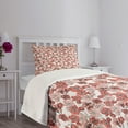 thumbnail image 5 of Ambesonne Cherry Blossom Quilted Bedspread Set 2 Pcs, Nature, Twin Size, Coral Blush White, 5 of 6