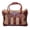 Brown/Turquoise/Yellow, variant on Men Women Western Woven Genuine Leather Toiletry Dopp Kit Cosmetic Travel Bag 18SKD28BR