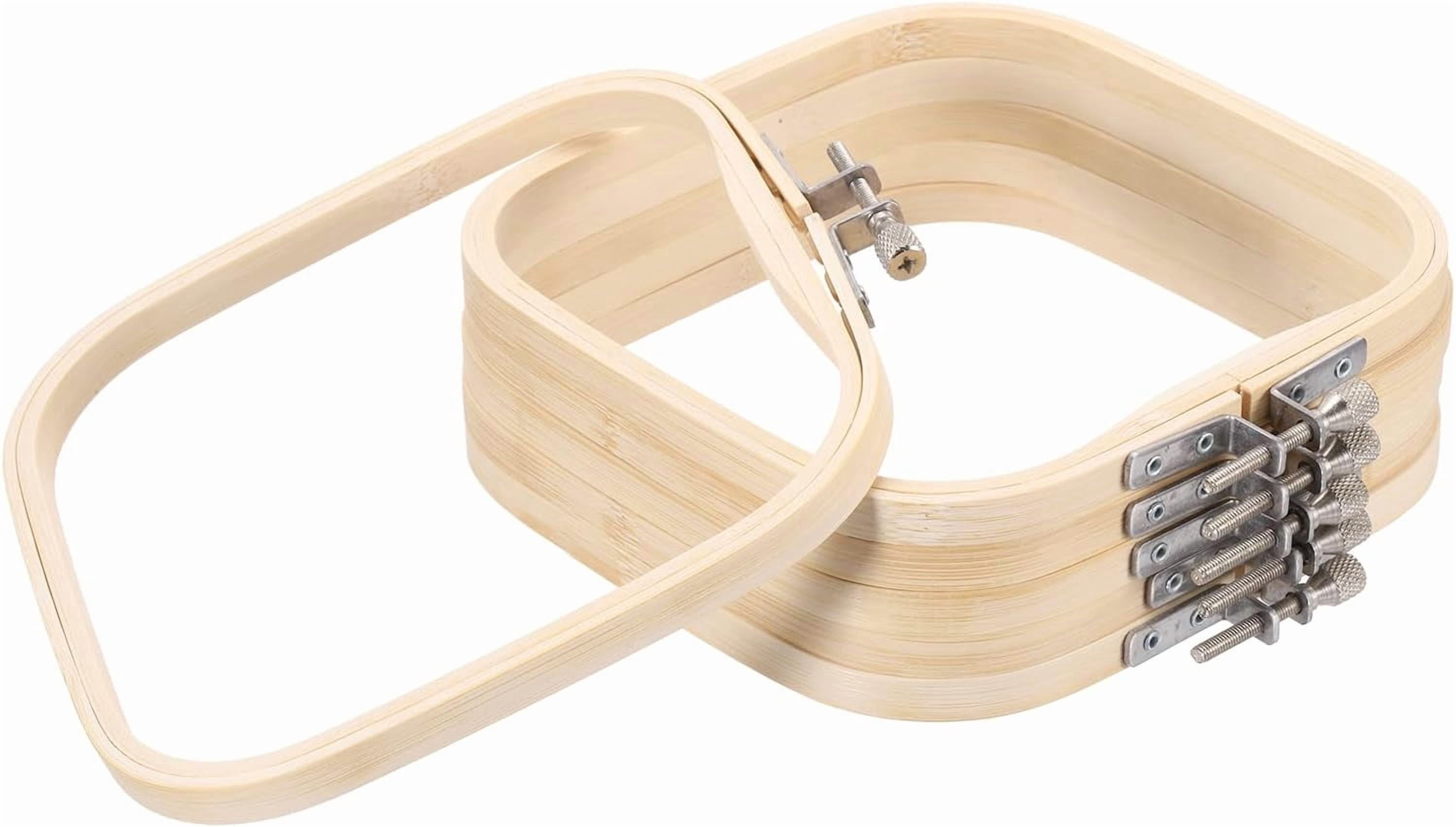 ABPETE Square Embroidery Hoops, Adjustable Bamboo Cross Stitch Hoops Ring Embroidery Frame Punch Needle Hoop for Sewing, Needlework, DIY( 6 Pieces 4.7" x 4.7" )