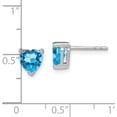 thumbnail image 3 of 14k White Gold Heart Blue Topaz Earrings - 7mm, 3 of 5