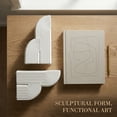 thumbnail image 4 of Unique Bargains Expandable Resin Bookends with Compartments Home 2 Pcs White Splash Dot, 4 of 5