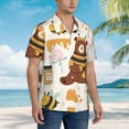 thumbnail image 5 of Balery Cute Bee Honey Jar Hive Bear Print Men's Hawaiian Shirts Short Sleeve Beach Shirt Relaxed Fit Vacation Button Down Shirts-Medium, 5 of 9