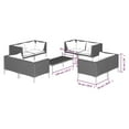 thumbnail image 2 of vidaXL 9 Piece Patio Lounge Set with Cushions Poly Rattan Dark Gray, 2 of 7