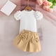 thumbnail image 4 of Odeerbi 18M-8Y Niñas Trajes de Verano Tops de Manga Corta de Algodón Con Falda Plisada Conjunto de Dos Piezas Falda Con Lazo Conjunto de Dos Piezas Falda Con Lazo, 4 of 5