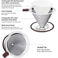 thumbnail image 2 of Pour Over Coffee Dripper, Sainless Seel Coffee Filer, Paperless Reusable Coffee Filer, Meal 600 Mesh Srainer Coffee Maker Single Cup Brewer 1-2 Cup, 2 of 4