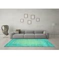 thumbnail image 3 of Ahgly Company Indoor Square Abstract Turquoise Blue Contemporary Area Rugs, 3' Square, 3 of 4