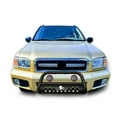 thumbnail image 3 of Black Horse Bull Bar-T Textured Black Come With Pair of 5.3" Dia. LED Flood Lights with Red Trim Rings Compatible with 1999-2004 Nissan Pathfinder|1999-2003 Infiniti QX4-CBT-B421SP-PLFR, 3 of 9