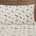 Mainstays 4Piece Flannel Sheet Set, Red and Green Holly, Queen