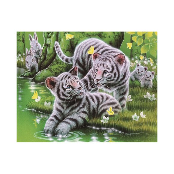 Bearachild Cuadro de punto de cruz bordado con diamantes de animales, cuadro de punto de cruz, decoración del hogar Artesanía 2 # Bearachild JJ15626-03