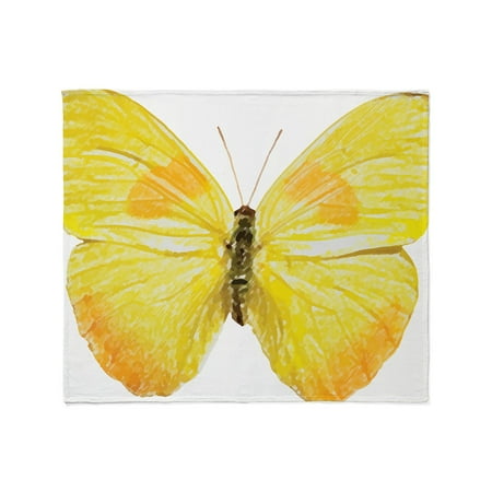 CafePress - Yellow Butterfly Artwork Throw Blanket - Soft Fleece Throw Blanket, 50"x60" for All Ages