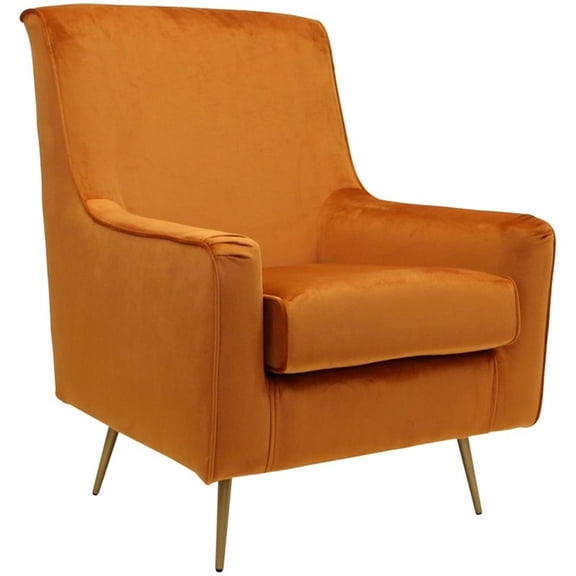 Pemberly Row 18"H Fabric Arm Chair in Chantel Harvest Orange