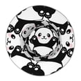 thumbnail image 4 of Easygdp Seamless Pattern Cute Panda Double-Sided Reflective Fisherman Hat for Outdoor and Night Walking, Unisex, 4 of 9