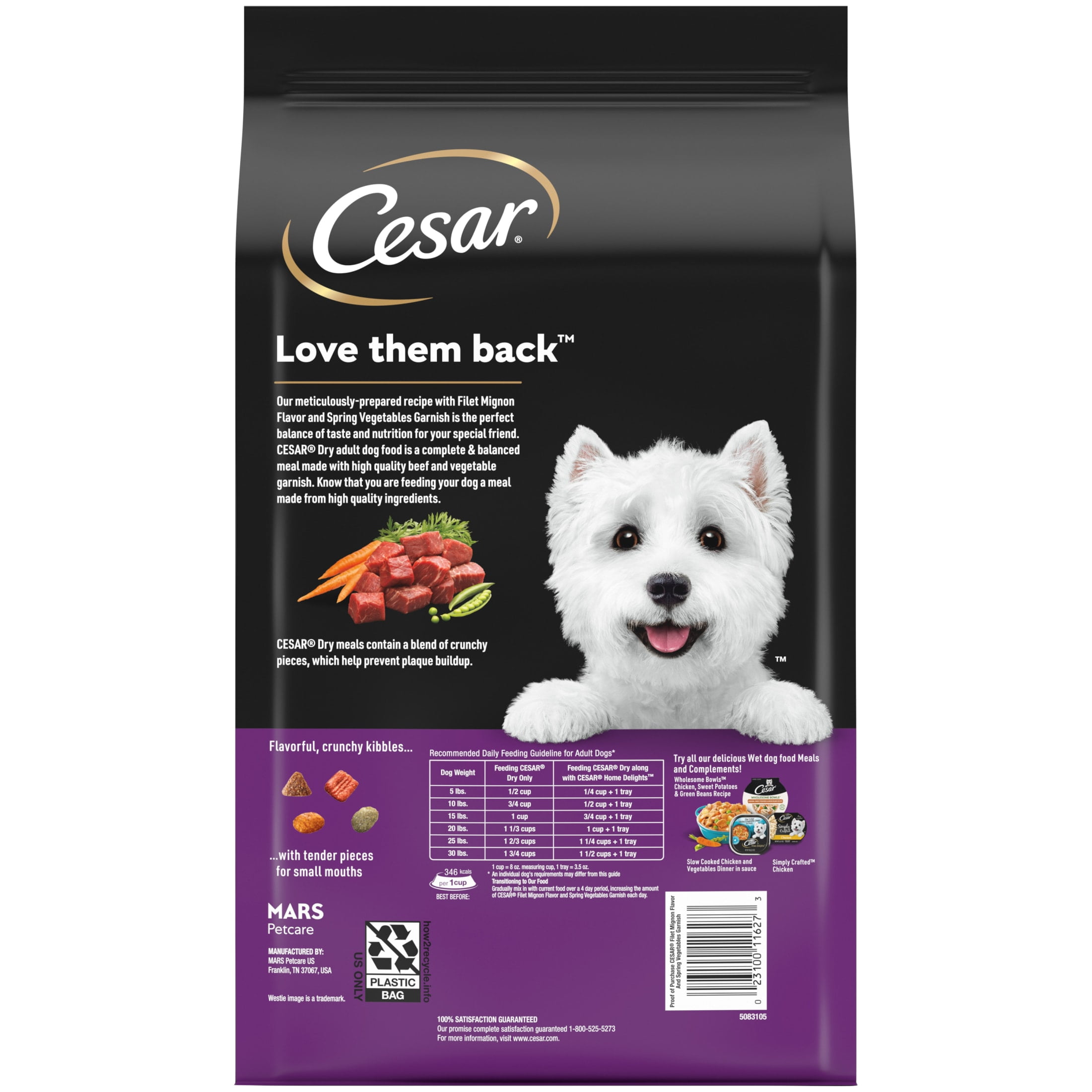 Cesar Filet Mignon And Spring Vegetables Dry Dog Food 5 Lb Bag