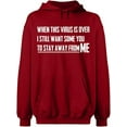 thumbnail image 2 of OXI Hoodie Sweatshirt - To Stay Away From Me, Basic Casual Hoodie for Men's and Women Fleece Hoodie Long Sleeve - Antiquee Cherry Small, 2 of 3