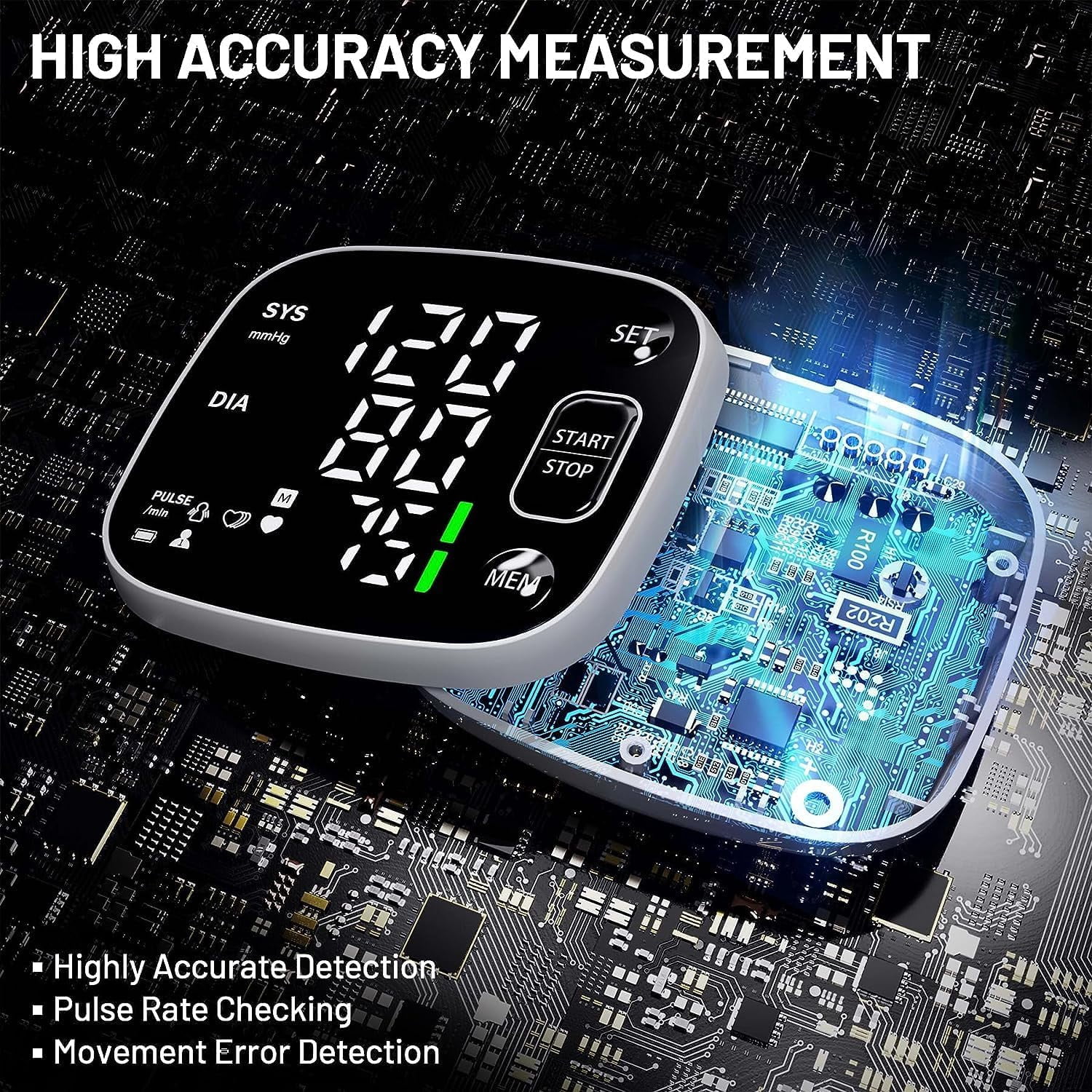 Blood Pressure Cuff Wrist Digital Wrist Blood Pressure Monitor - Voice ...