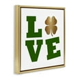 thumbnail image 3 of Stupell Industries St Patrick's Day Clover Love Holiday Painting Gold Floater Framed Canvas Art Print Wall Art, 25 x 25, 3 of 9