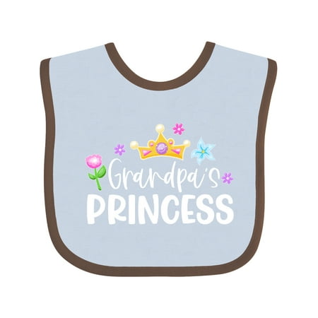 

Inktastic Grandpa s Princess Crown and Flowers Girls Baby Bib