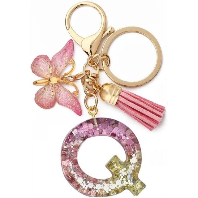 Letter Keychain,26 Letters A-Z Decorative Letter Keychain,Name Keychain for Women Girls Men Teenager Gift