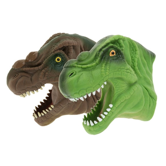 2 Piezas Cabeza de Marioneta de Mano Juguetes Guantes Tyrannosaurus CUTICAT Modelo de Juguete