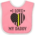 thumbnail image 3 of Inktastic Dispatcher Daddy Gold Line Emergency Boys or Girls Baby Bib, 3 of 4