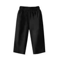 thumbnail image 6 of Stephy Women's Cotton and Linen Cropped Pants for Women In Summer Loose Large Size Linen Elastic Waist Small Feet Harem Pants Versatile Casual Pants Casual Cropped Pants, Black, L, 6 of 6