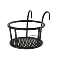 thumbnail image 2 of Balcony Railing Planter, Plant Hangers Outdoor, 8 in Diameter, Hanging Plant Holder, Metal Construction, Summer Gardening, Black, 1 Pc, 2 of 6
