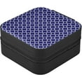 thumbnail image 3 of Coolnut Moroccan Navy Blue Travel Jewelry Case PU Leather Mini Jewelry Travel Case Portable Travel Jewellery Ring Organizer for Womens Rings Earrings Necklaces Bracelets Women Gifts, 3 of 7