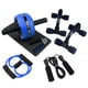 thumbnail image 1 of Set de entrenamiento multifuncional en casa con rueda abdominal, cuerda para saltar, barras de flexiones y más, ideal para hombres y mujeres, color azul, 7 piezas., 1 of 6
