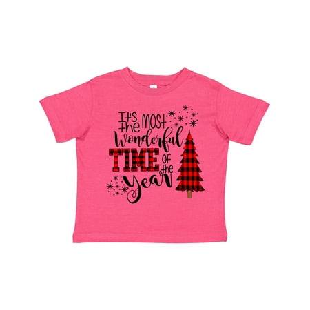 

Inktastic It s the Most Wonderful Time of the Year Stars Plaid Tree Gift Toddler Boy or Toddler Girl T-Shirt