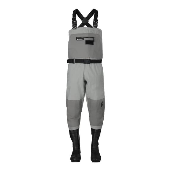 Frogg Toggs Hellbender PRO Bootfoot Chest Waders for Men with Felt Sole for Fishing, Gray, Size 7