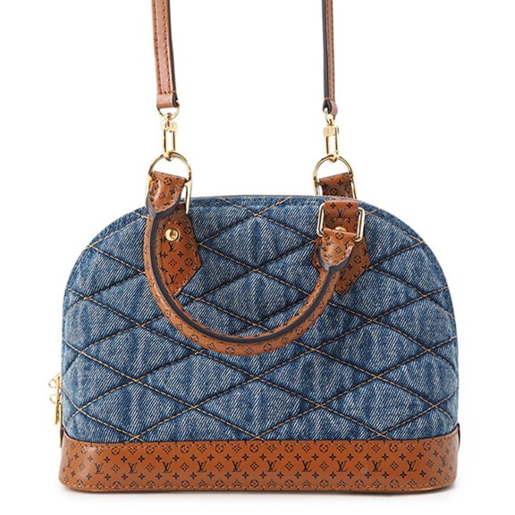 Pre-Owned Louis Vuitton Alma BB M55048 Handbag, Denim Textile, Maltage, 2-way Shoulder Bag,...