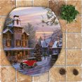 thumbnail image 3 of 8PCS Christmas Bath Mat Set Colorful Printing Non Slip Bathroom Rug with Contour Rug & Lid Toilet Cover, 3 of 5
