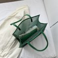 thumbnail image 2 of Bolso de playa para mujer, 2 uds., bolso de mano de malla, bolso de mano de PU para niñas, bolsos de compras (verde), 2 of 6