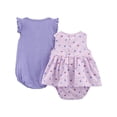 thumbnail image 2 of Rompers Simple Joys de Carter's Baby Girls de 12 meses, color morado, 2 of 2