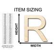 thumbnail image 2 of Unfinished Wood Arial Letter R Shape - Craft - up to 46" DIY 16" / 1/8", 2 of 3